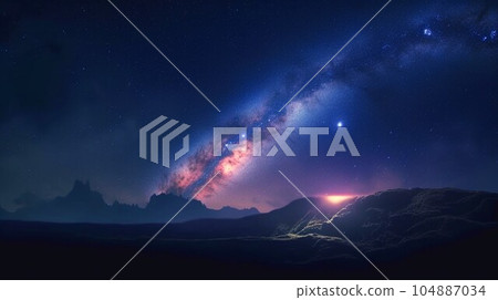 Milky Way/Galaxy Starry Sky 104887034