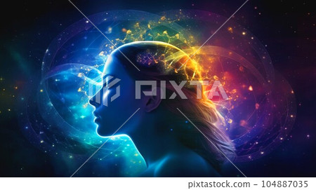 Profile of a woman who feels deep healing 104887035