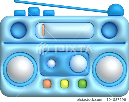 3D illustration vintage radio receiver. 3D illustration vintage radio receiver. 104887296