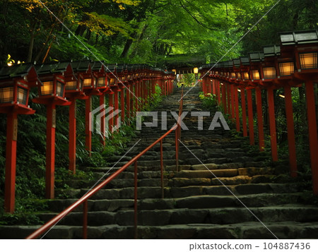 Kifune Shrine with Tanabata decorations Kifune Shrine with Tanabata decorations 104887436