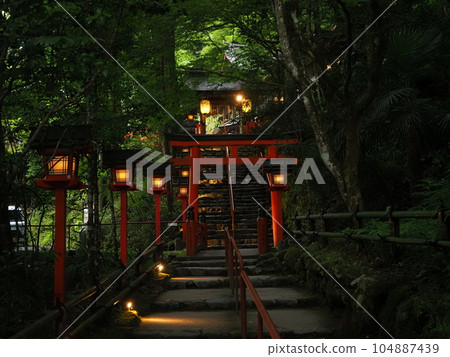 Kifune Shrine with Tanabata decorations Kifune Shrine with Tanabata decorations 104887439
