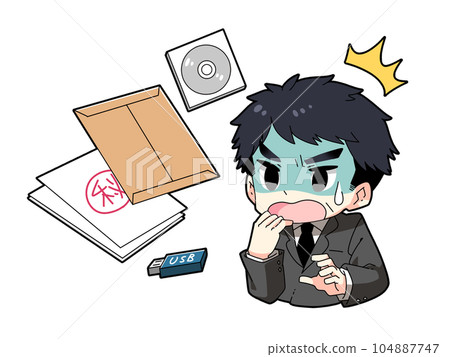 Anxious office worker 104887747