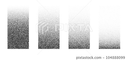Set of fading rectangular gradients. Black dotted texture element collection. Stippled shade object pack. Noise grain dotwork shapes. Halftone effect illustrations bundle. Vector illustration Set of fading rectangular gradients. Black dotted texture element collection. Stippled shade object pack. Noise grain dotwork shapes. Halftone effect illustrations bundle. Vector illustration 104888099