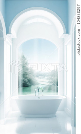 Bathroom with a beautiful view Smartphone size background Bathroom with a beautiful view Smartphone size background 104888297