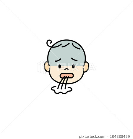 Baby baby face illustration icon poor health vomiting 104888459