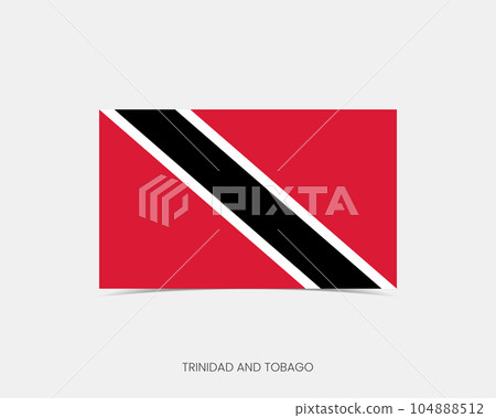 Trinidad and Tobago Rectangle flag icon with shadow. 104888512