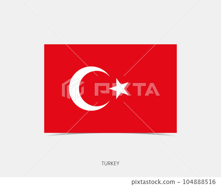 Turkey Rectangle flag icon with shadow. 104888516