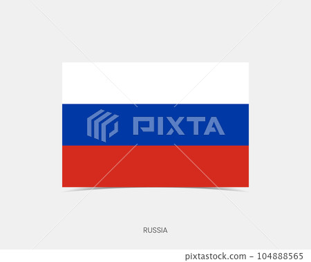 Russia Rectangle flag icon with shadow. Russia Rectangle flag icon with shadow. 104888565