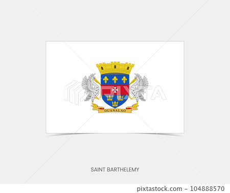 Saint Barthelemy Rectangle flag icon with shadow. Saint Barthelemy Rectangle flag icon with shadow. 104888570