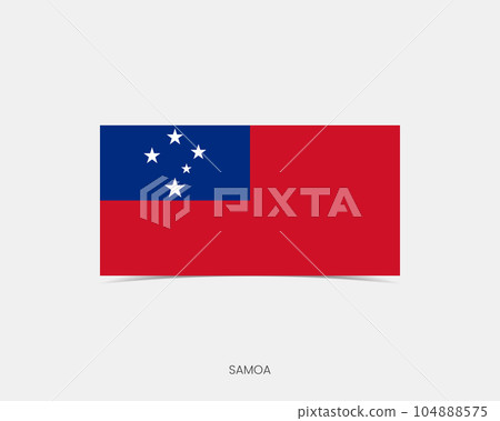 Samoa Rectangle flag icon with shadow. 104888575