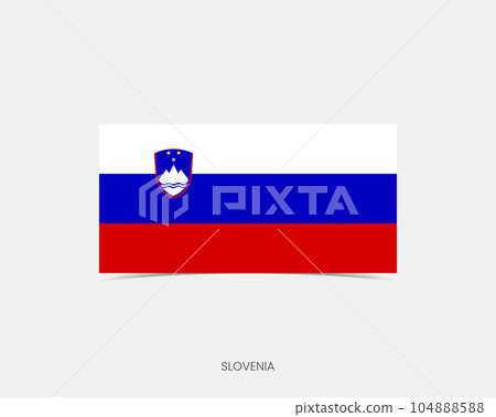 Slovenia Rectangle flag icon with shadow. Slovenia Rectangle flag icon with shadow. 104888588