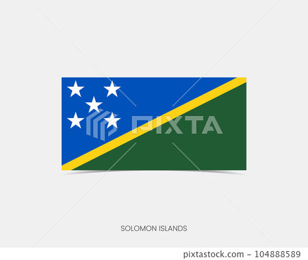 Solomon Islands Rectangle flag icon with shadow. Solomon Islands Rectangle flag icon with shadow. 104888589