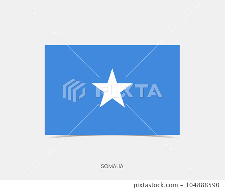 Somalia Rectangle flag icon with shadow. Somalia Rectangle flag icon with shadow. 104888590