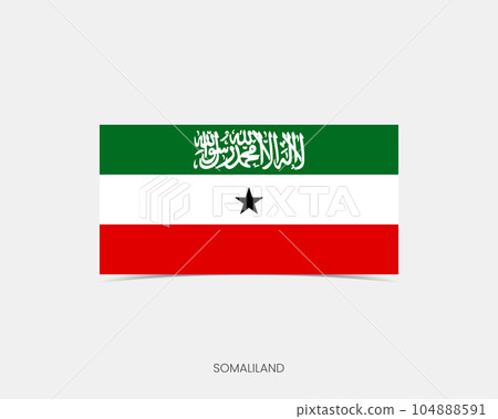Somaliland Rectangle flag icon with shadow. Somaliland Rectangle flag icon with shadow. 104888591