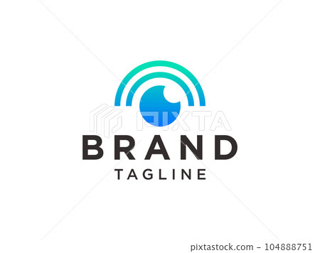 Abstract Eye Logo. Blue Circle Shape Initial Letter O Infinity with Eyeball inside isolated on White Background. Use for Business and Technology Logo. Flat Vector Logo Design Template Element. 104888751