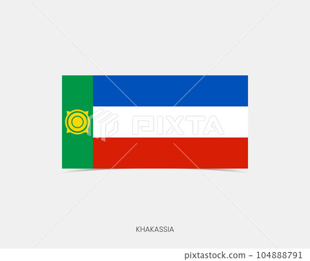 Khakassia Rectangle flag icon with shadow. 104888791