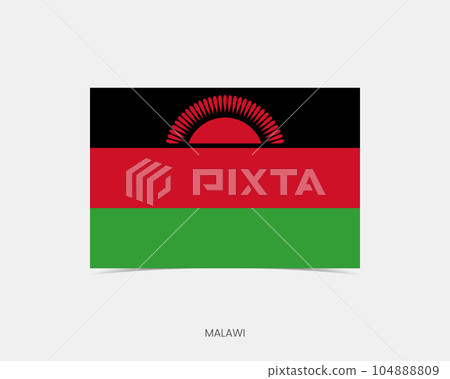 Malawi Rectangle flag icon with shadow. 104888809
