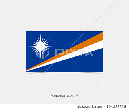 Marshall Islands Rectangle flag icon with shadow. Marshall Islands Rectangle flag icon with shadow. 104888816