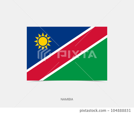 Namibia Rectangle flag icon with shadow. 104888831