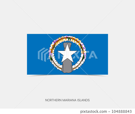 Northern Mariana Islands Rectangle flag icon with shadow. Northern Mariana Islands Rectangle flag icon with shadow. 104888843