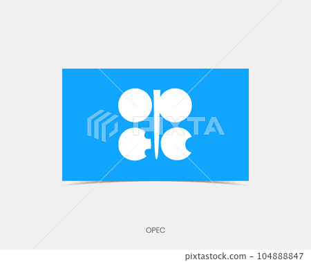 OPEC Rectangle flag icon with shadow. OPEC Rectangle flag icon with shadow. 104888847