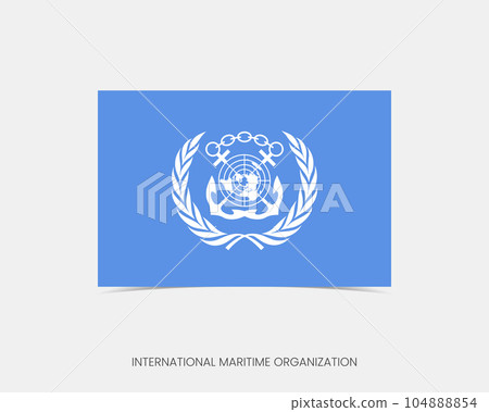 International Maritime Organization Rectangle flag icon with shadow. 104888854