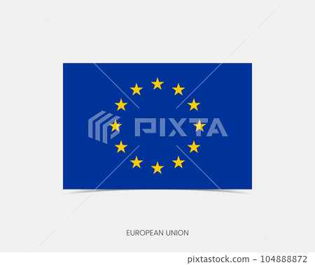 European Union Rectangle flag icon with shadow. European Union Rectangle flag icon with shadow. 104888872