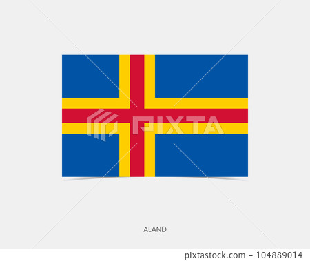 Aland Rectangle flag icon with shadow. 104889014