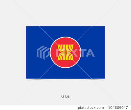 ASEAN Rectangle flag icon with shadow. 104889047