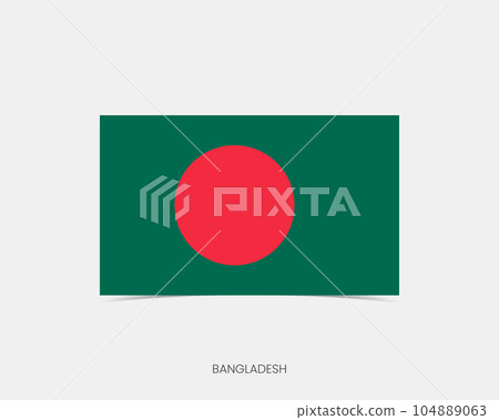 Bangladesh Rectangle flag icon with shadow. Bangladesh Rectangle flag icon with shadow. 104889063