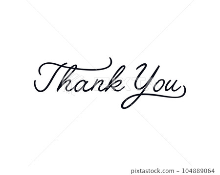 Thank You Text Handwritten Lettering Calligraphy isolated on White Background. Greeting Card Vector Illustration. Thank You Text Handwritten Lettering Calligraphy isolated on White Background. Greeting Card Vector Illustration. 104889064