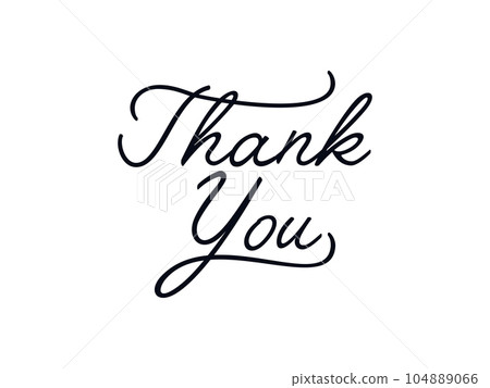 Thank You Text Handwritten Lettering Calligraphy isolated on White Background. Greeting Card Vector Illustration. 104889066