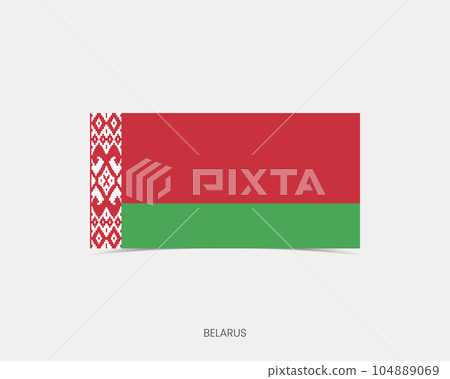 Belarus Rectangle flag icon with shadow. Belarus Rectangle flag icon with shadow. 104889069