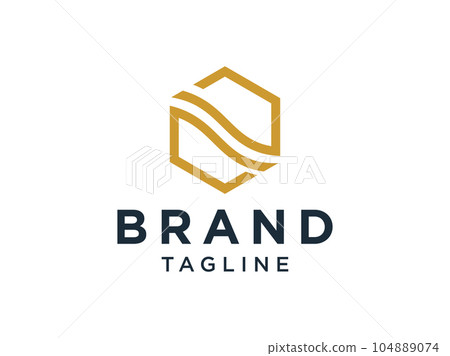 Abstract Initial Letter N Logo. Gold Square Rounded Line Linked Style isolated on White Background. Usable for Business and Technology Logos. Flat Vector Logo Design Template Element. Abstract Initial Letter N Logo. Gold Square Rounded Line Linked Style isolated on White Background. Usable for Business and Technology Logos. Flat Vector Logo Design Template Element. 104889074