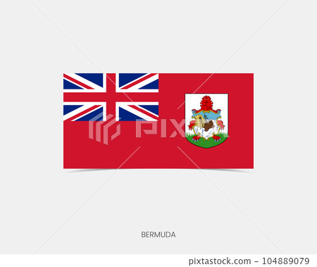 Bermuda Rectangle flag icon with shadow. 104889079