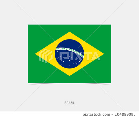 Brazil Rectangle flag icon with shadow. 104889093