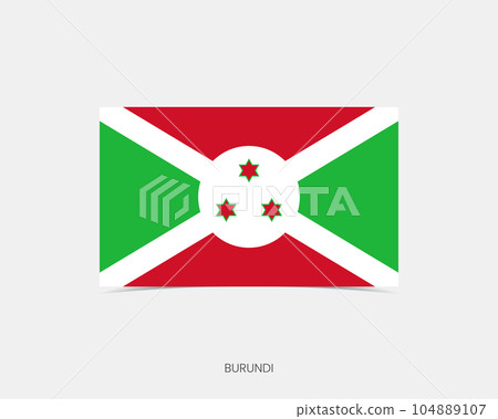 Burundi Rectangle flag icon with shadow. 104889107