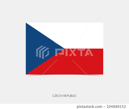 Czech Republic Rectangle flag icon with shadow. Czech Republic Rectangle flag icon with shadow. 104889152