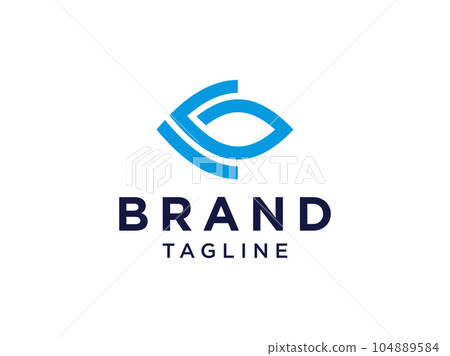 Abstract Eye Logo. Blue Linear Style with Star Sparkle inside Eyeball  isolated on White Background. Usable for Business and Technology Logos.  Flat Vector Logo Design Template Element. Stock Vector | Adobe Stock