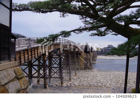 錦帶橋 松樹 日本風景 日本三大名橋 木橋 岩國縣 山口縣 104889623