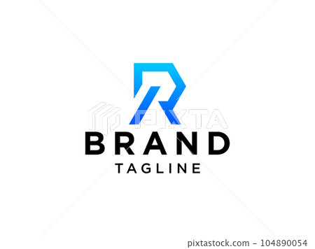Blue Geometric Origami Arrows Initial Letter R Logo. Usable for Business, Real Estate, Architecture and Building Logos. Flat Vector Logo Design Template Element. 104890054