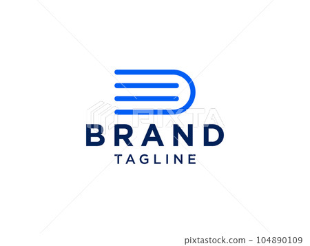 Book Logo Education Symbol. Geometric Linear Rounded Style Initial isolated on White Background. Flat Vector Logo Design Template Element 104890109