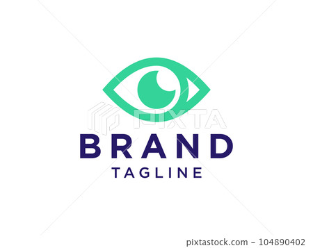 Abstract Vision Eye Logo. Blue Geometric Waves with Eyeball inside. Infinity Camera Icon. Usable for Business and Technology Logos. Flat Vector Logo Design Template Element 104890402