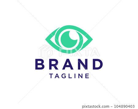 Abstract Vision Eye Logo. Blue Geometric Waves with Eyeball inside. Infinity Camera Icon. Usable for Business and Technology Logos. Flat Vector Logo Design Template Element 104890403