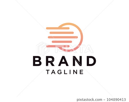 Fast Shipping Delivery Logo. Abstract Truck Icon Line with Speed Symbol isolated on White Background. Flat Vector Icon Design Template Element. 104890413