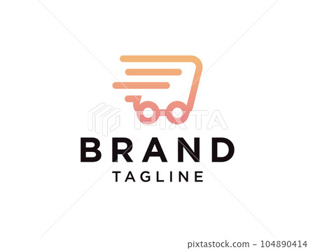 Fast Shipping Delivery Logo. Abstract Truck Icon Line with Speed Symbol isolated on White Background. Flat Vector Icon Design Template Element. 104890414