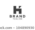 Abstract Initial Letter H Logo. Black Lines Symbol Infinity Style on White Background. Usable for Business, Healthcare, Nature and Beauty Logos. Flat Vector Logo Design Template Element 104890930