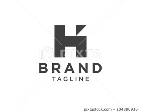 Abstract Initial Letter H Logo. Black Lines Symbol Infinity Style on White Background. Usable for Business, Healthcare, Nature and Beauty Logos. Flat Vector Logo Design Template Element 104890930