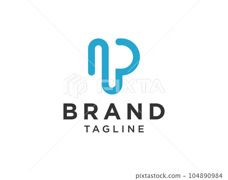Abstract Initial Letter P Logo. Blue Shape with Line isolated on White Background. Usable for Business and Branding Logos. Flat Vector Logo Design Template Element. 104890984