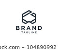 Abstract Initial Letter W Logo. Black Linear Symbol isolated on White Background. Usable for Business and Healthcare Logos. Flat Vector Logo Design Template Element. 104890992